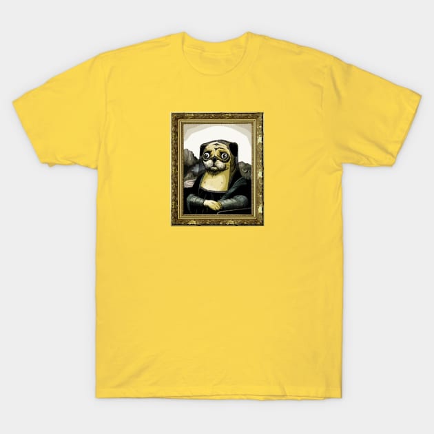 Mona Lisa the Pug T-Shirt by AlexRobinsonStuff